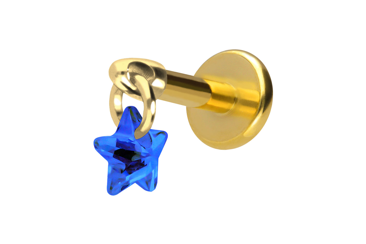 Titan Labret Piercing mit Innengewinde KRISTALLSTERN